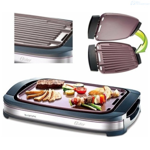 PARRILLA ELECTRICA OSTER CKSTGR3007 BANDEJA REVERSIBLE GOTEO BIOCERAMICA ANTIADHERENTE