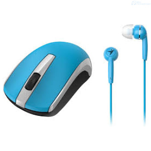 MOUSE GENIUS + AUDIFONO MH-8100 TURQUEZA INALAMBRICO RECARGABLE
