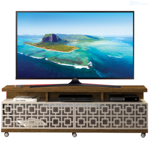 MESA PARA TV EL BOSQUE REALI 70 PLGDA ROBLE CLARO/BLANCO CON ESPEJO 18479.134