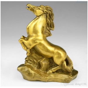 ADORNO WEST POINT HOME CABALLO DORADO 57PLR03 DE CERAMICA adorno BellNovainser