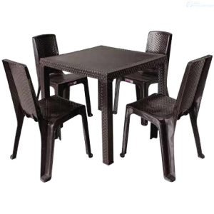 MESA CONSUPLAST FAMILIAR RATAN WENGUE 121X80X76 CM 58PEM8T