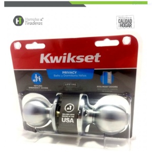 CERRADURA DE POMO KWIKSET DORMITORIO BAÑO OFICINA 94002-890