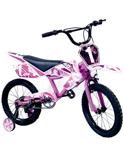 BICICLETA GTI ARO 16 TIPO MOTO FUCSIA NIÑA