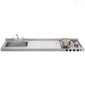 MESON DE COCINA HACEB GAS 4Q + LAVA PLATOS INOX