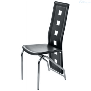 SILLA DE COMEDOR EL BOSQUE DEMMI CUERINA NEGRA