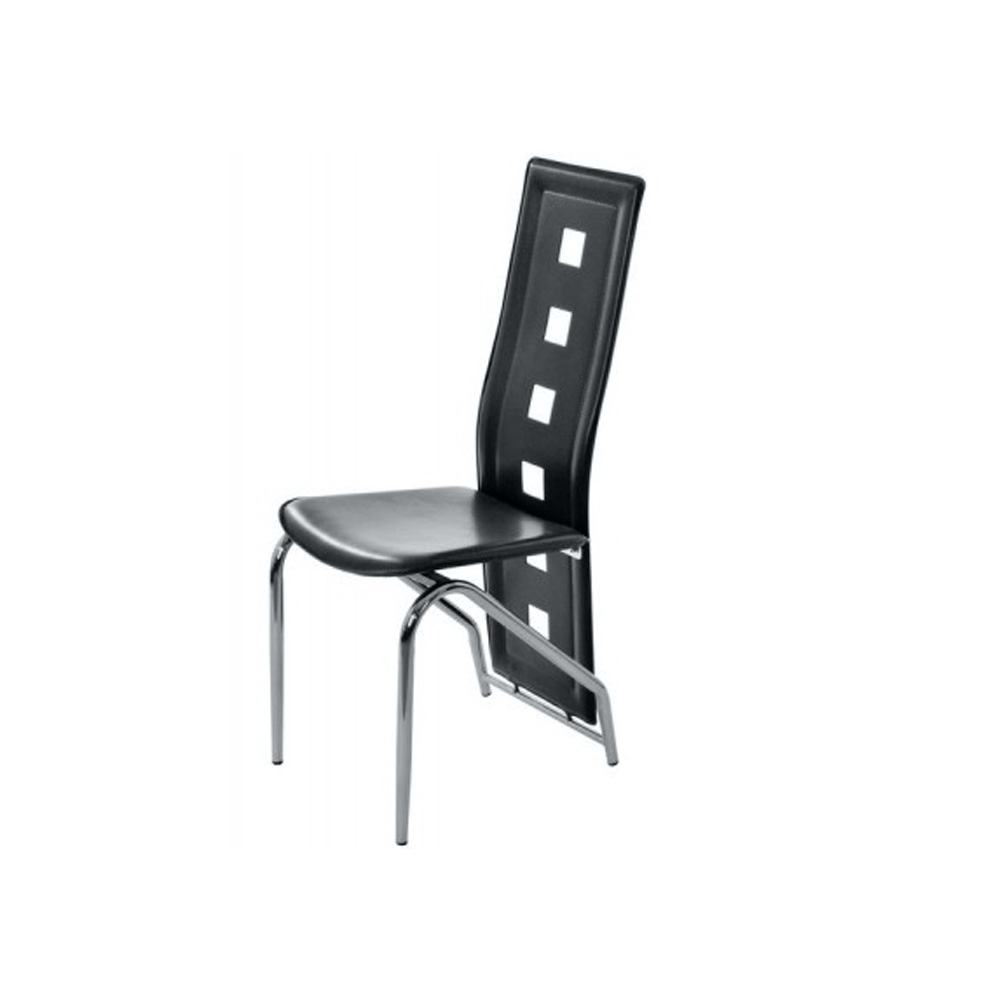 SILLA DE COMEDOR EL BOSQUE DEMMI CUERINA NEGRA