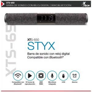 BARRA DE SONIDO XTECH XTS-650 30W RSM USB BLUETOOTH ALARMA barra BellNovainser