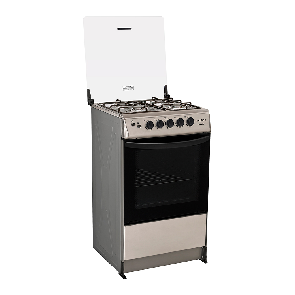 COCINA ECOLINE NOELIA 4 QUEMADORES 21 PLGDAS C/T INOX 112408 ENCENDIDO ELECTRICO