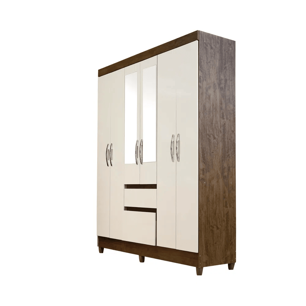 ARMARIO EL BOSQUE NEW CUBA CASTAÑO/VAINILLA 899391 6 PUERTAS 2 CAJONES armario BellNovainser
