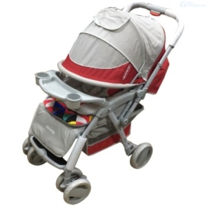 COCHE PARA BEBE T300 GRIS/ROJO
