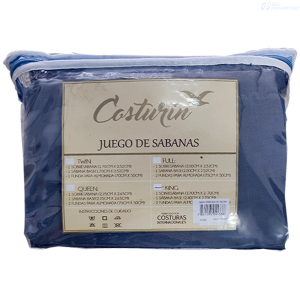 JUEGO DE SABANA COSTURIN LUXURY LLANA 1 1/2 PLAZA VARIOS COLORES