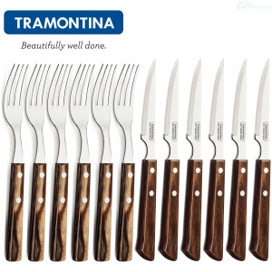 JUEGO DE CUBIERTOS TRAMONTINA CHURRASCO PARA ASADO 21199/909 12 PIEZAS