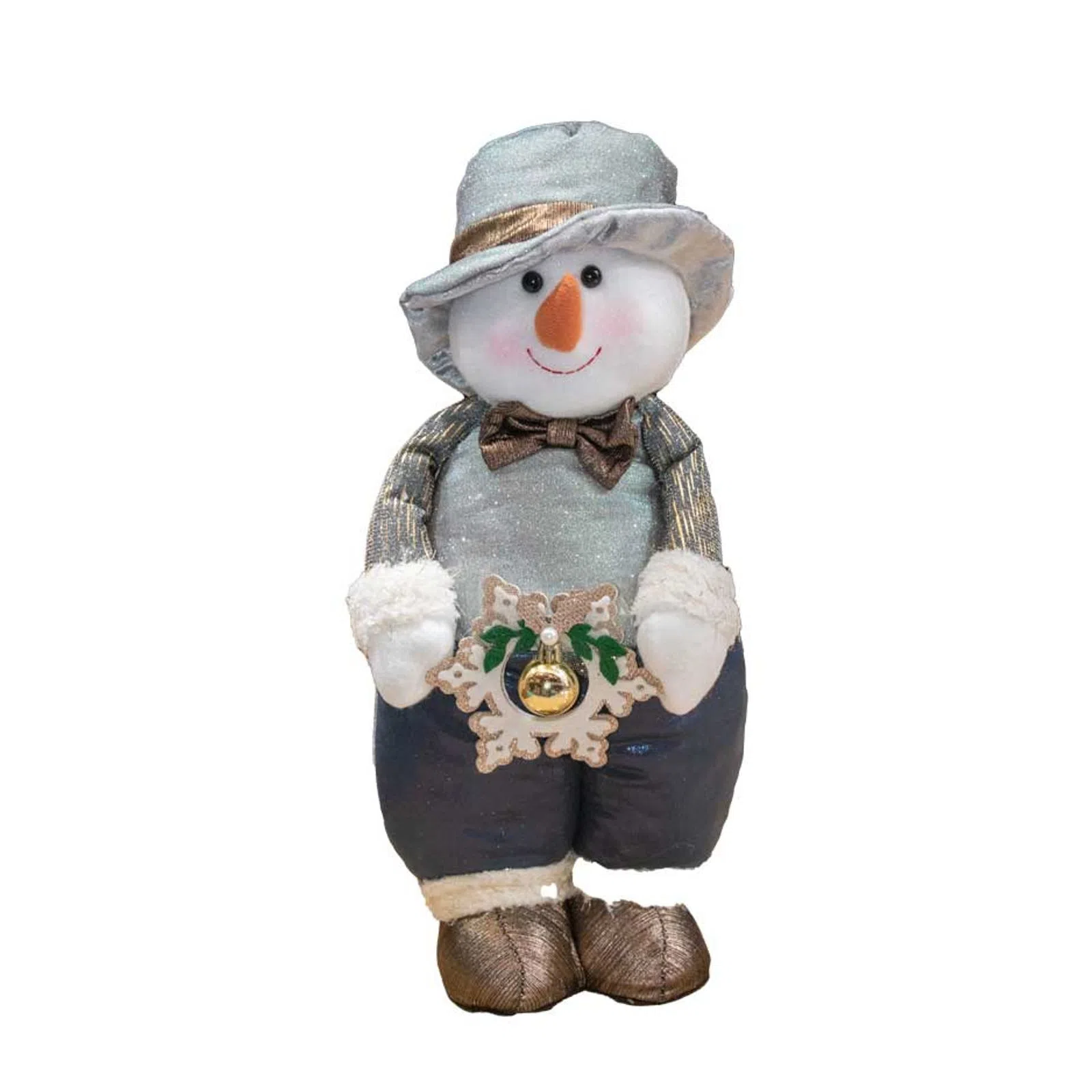 ADORNO DE NAVIDAD MUÑECO NIEVE GRIS PANTALON AZUL SH39-202122B