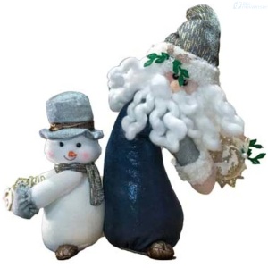 ADORNO DE NAVIDAD PAPA NOEL CON MUÑECO NIEVE SH39-202139
