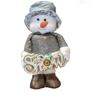 ADORNO DE NAVIDAD MUÑECO NIEVE GRIS EXPANDIBLE SH39-202135B