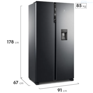 REFRIGERADORA ELECTROLUX ERSA53K6HVB 521 LITROS/18.39 PIES SIDE BY SIDE NO FROST INVERTER NEGRA