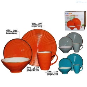 VAJILLA HOME LIFE AES787 REDONDA 16 PIEZAS