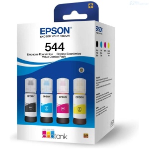 PAQUETE PACK TINTA EPSON ORIGINAL T544  4 COLORES NEGRA AZUL ROJA AMARILLA 65ML