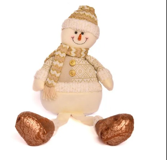 ADORNO DE NAVIDAD MUÑECO NIEVE BOTON DORADO MC68-22AL005B