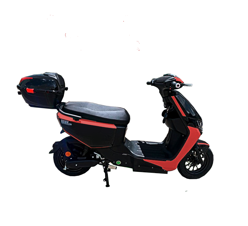 MOTOCICLETA RANGER SCOOTER HAWK B02 ELECTRICA ROJO/NEGRO 1000W 60V/20AH