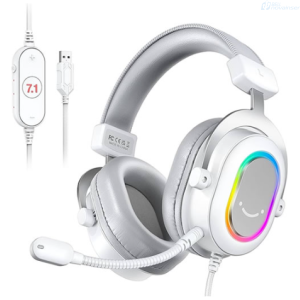 AUDIFONOS FIFINE H3 BLANCO RGB CON MICROFONO PARA JUEGOS PS4/PS5/PC/MAC/XBOX/SWITCH