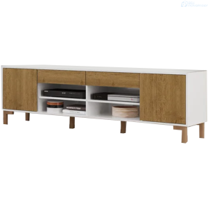 RACK ANAQUEL EUROFERRO 2 CAJONE 2 PUETAS BLANCO PREMIUM LOURO FREIJO 1 PIEZA 5BRA039