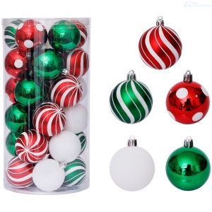 ADORNO DE NAVIDAD BOLA X 30 PIEZAS SYQC-0124054 6CM MIX COLOR