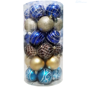 ADORNO DE NAVIDAD BOLA X 30 PIEZAS SYQC-01 6CM MIX COLORES