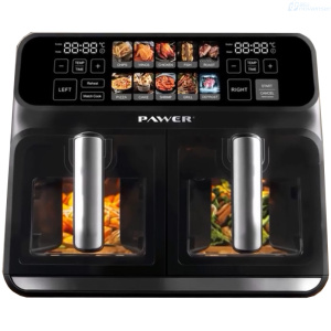 FREIDORA DE AIRE PAWER PWR-N900DBHK 9 LITROS 1900W DOBLE CANASTA DEFROST CON GRILL