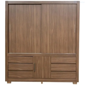 ARMARIO EL BOSQUE GARBO 36210/140 3 PUERTAS REVERSIBLES 6 CAJONES ALMENDRA/OFF WHITE