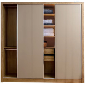 ARMARIO EL BOSQUE NANTES M570-NGFE 3 PUERTAS CORREDIZAS 2 CAJONES NOGUEIRA/FENDI