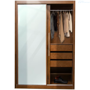 ARMARIO EL BOSQUE ROYALE 0751694 CON ESPEJO 2 PUERTA PIE AMADERADO/OFF WHITE