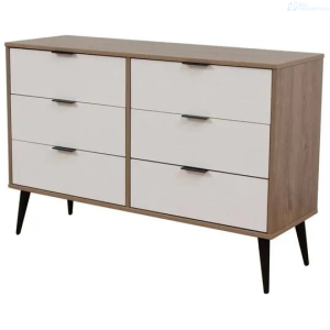 COMODA EL BOSQUE DEBRA 6 CAJONES A2067-B N0-407109+808 ROBLE OSCURO/BLANCO