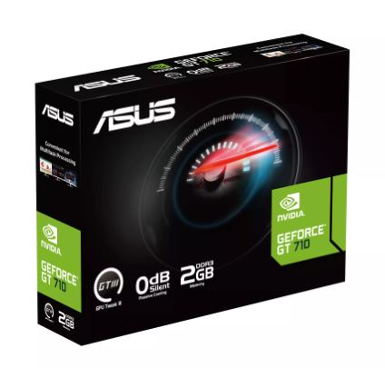 TARJETA DE VIDEO ASUS GEFORCE GT 710 2GB DDR3 NVIDIA GT710-SL-2GD3-BRK-EVO HDMI DVI PCI EXP