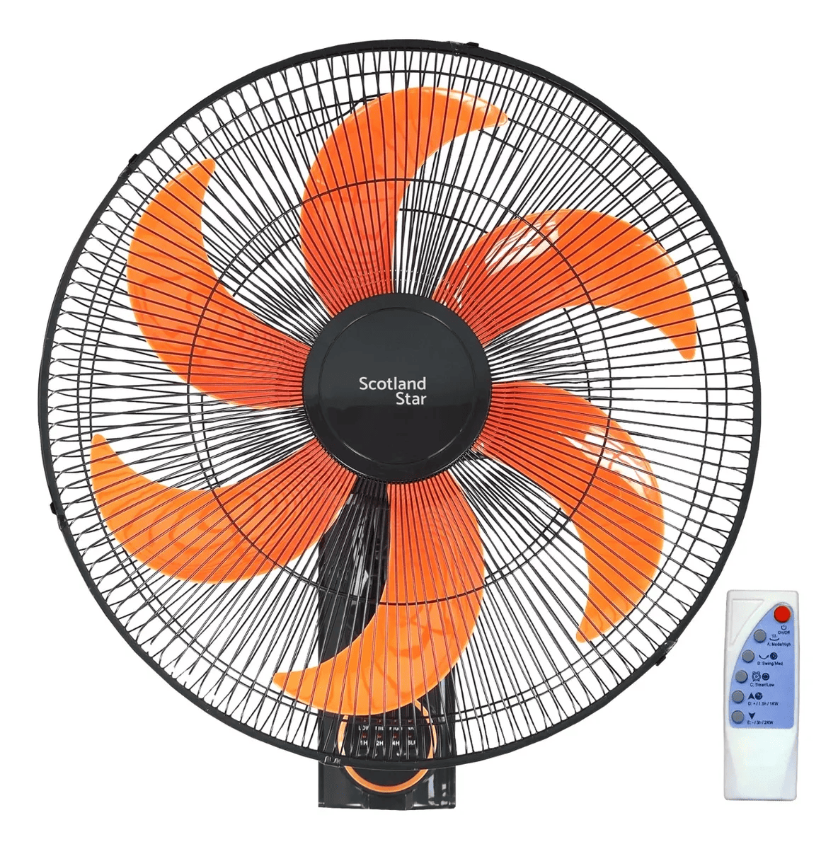 VENTILADOR SCOTLAND STAR SS-VE90 18 PLGDA PARED 3 VELOCIDADES 45W TP 60 MINUTOS CONTROL REMOTO