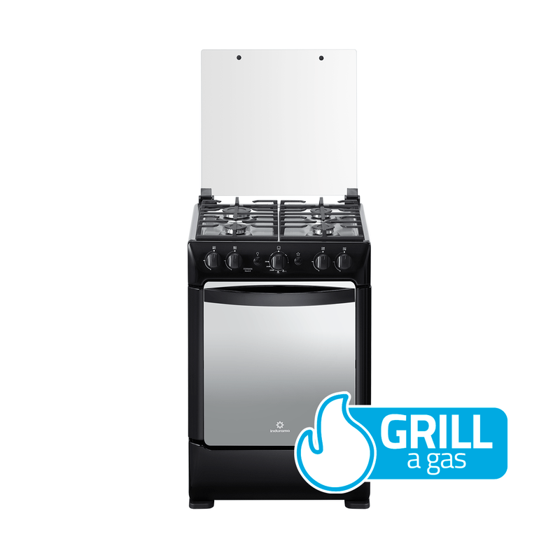 COCINA INDURAMA FERRARA MAXGRILL 4 QUEMADORES NEGRA C24 ZAFIRO S01 30001576