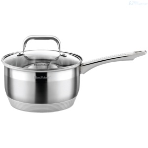 CACEROLA HAUS ROLAND HR149-7 ACERO INOXIDABLE CON TAPA DE VIDRIO 16CM 1.9 LITROS