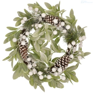 ADORNO DE NAVIDAD CORONA BLANCO/VERDE D11-322A-2C18 276793