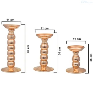 ADORNO CANDELABRO METAL 3 PIEZAS HM0716 12.5CM 18CM 23CM 264222