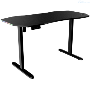 ESCRITORIO POTENZZA GAMING ELECTRICO AJUASTABLE SJZ01-22R-DJ01 BORDES RGB FIBRA C NEGRO