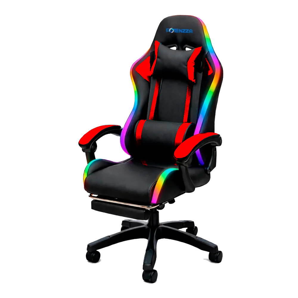 SILLA GAMER POTENZZA FH0037-PRO-1 ROJO/NEGRO FOOTREST RGB