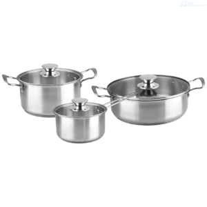 JUEGO DE OLLAS DECAKILA KMEP049M BATERIA 6 PIEZAS ACERO INOX