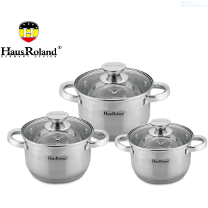 JUEGO DE OLLAS HAUS ROLAND HR-176-2 6 PIEZAS ACERO INOXIDABLE MATE S08583 juego BellNovainser