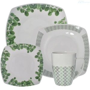 VAJILLA HOME LIFE SK-16S-2602 CUADRADA 16 PIEZAS PORCELANA VITRIFICADA 944489 vajilla BellNovainser