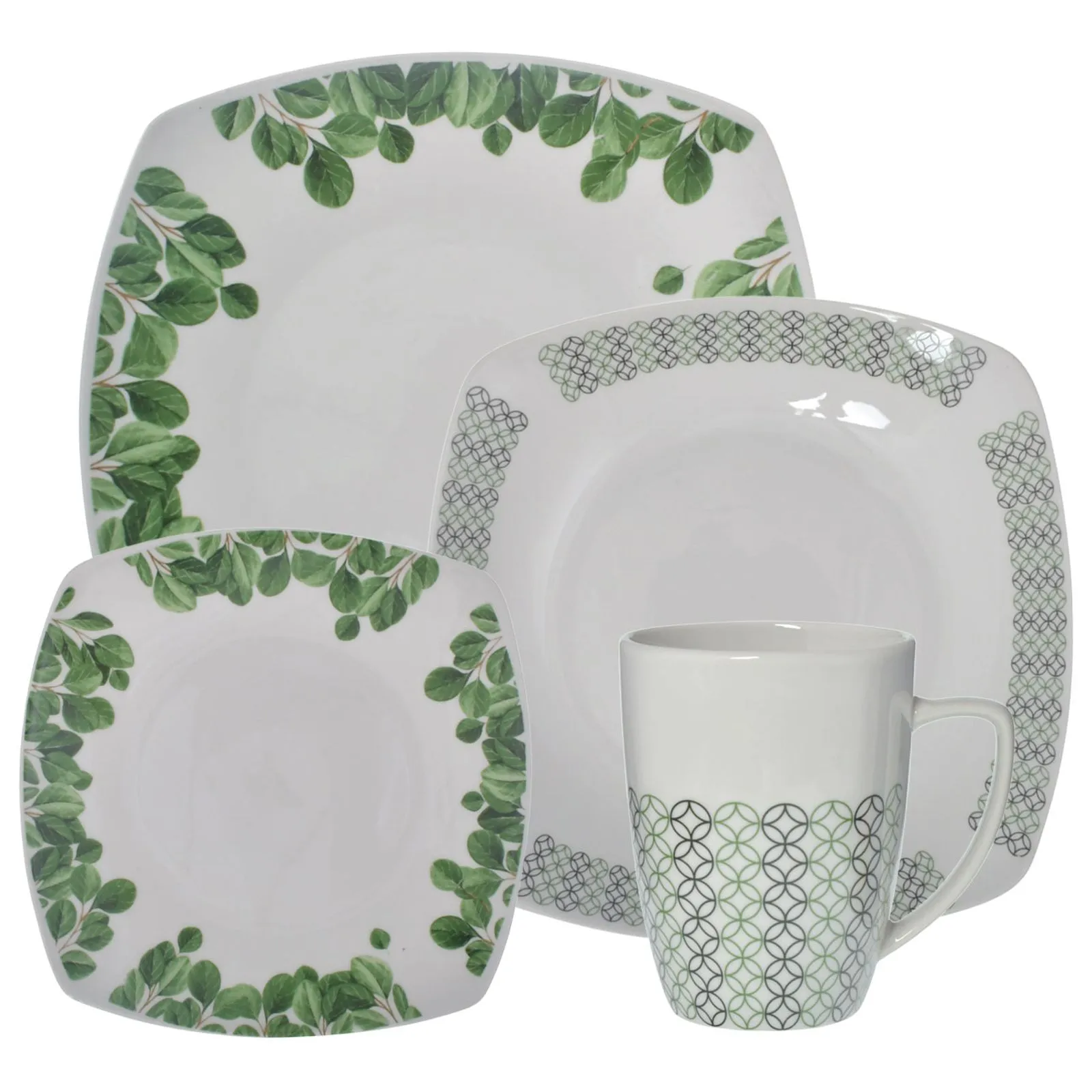 VAJILLA HOME LIFE SK-16S-2602 CUADRADA 16 PIEZAS PORCELANA VITRIFICADA 944489 vajilla BellNovainser
