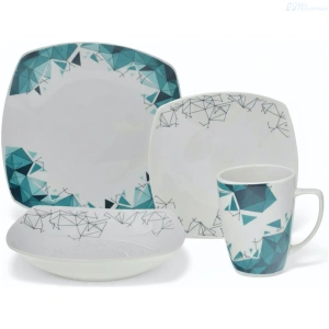 VAJILLA HOME LIFE SK-16S-2601 CUADRADA 16 PIEZAS PORCELANA VITRIFICADA 226529 vajilla BellNovainser