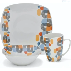 VAJILLA HOME LIFE SK-12S-2601 CUADRADA 12 PIEZAS PORCELANA VITRIFICADA 381282 vajilla BellNovainser