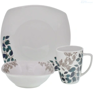 VAJILLA HOME LIFE SK-12S-2603 CUADRADA 12 PIEZAS PORCELANA VITRIFICADA 593081 vajilla BellNovainser
