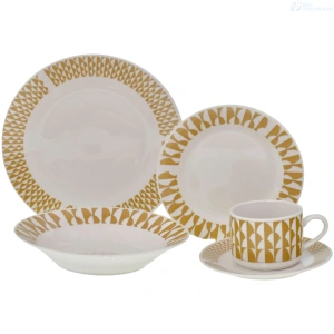 VAJILLA HOME LIFE SK-20R-2601 REDONDA 20 PIEZAS PORCELANA VITRIFICADA 294394 vajilla BellNovainser