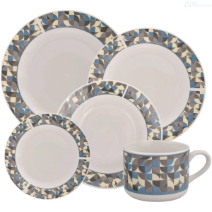 VAJILLA HOME LIFE SK-20R-2503 REDONDA 20 PIEZAS PORCELANA VITRIFICADA 471584 vajilla BellNovainser